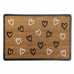 Mighty Mat Rubber Tray Heart Cut Pile Doormat - 40x60cm - thumbnail 2