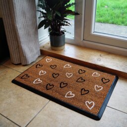 Mighty Mat Rubber Tray Heart  Doormat - 40x60cm