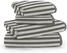 Habitat Grey Stripe 4 Piece Towel Bale - thumbnail 1