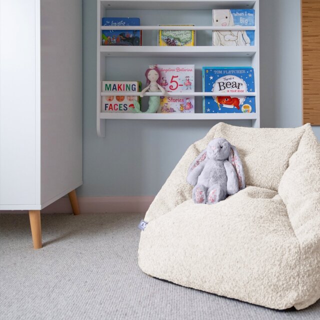 rucomfy Kids Snuggle Bean Bag Chair And Footstool - Oatmeal - image 1