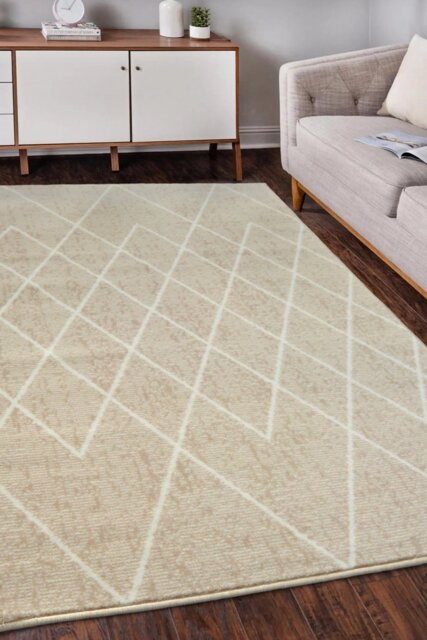 Homemaker Maestro Beige Cut Pile Rug - 120x170cm