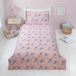 Bluey Kids Cotton Floral Pink Bedding Set - Toddler - thumbnail 2