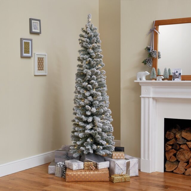 Habitat 6ft Pre lit Snowy Slim Christmas Tree - image 1