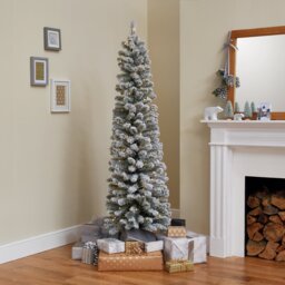 Habitat 6ft Pre lit Snowy Slim Christmas Tree - thumbnail 1