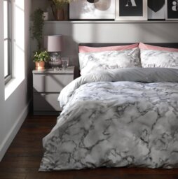 Habitat Marble White & Black Bedding Set - Single - thumbnail 1