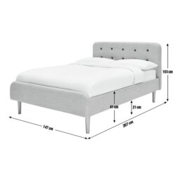 Habitat Aspen Double Fabric Bed Frame - Grey - thumbnail 2