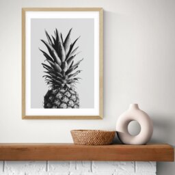 East End Prints Pineapple Oak Frame Art Print - A2 - thumbnail 1
