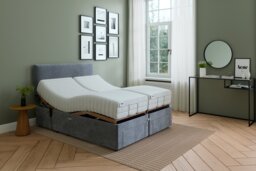 Mibed Memory Superking Adjustable Drawer Bed & Mattress-Grey