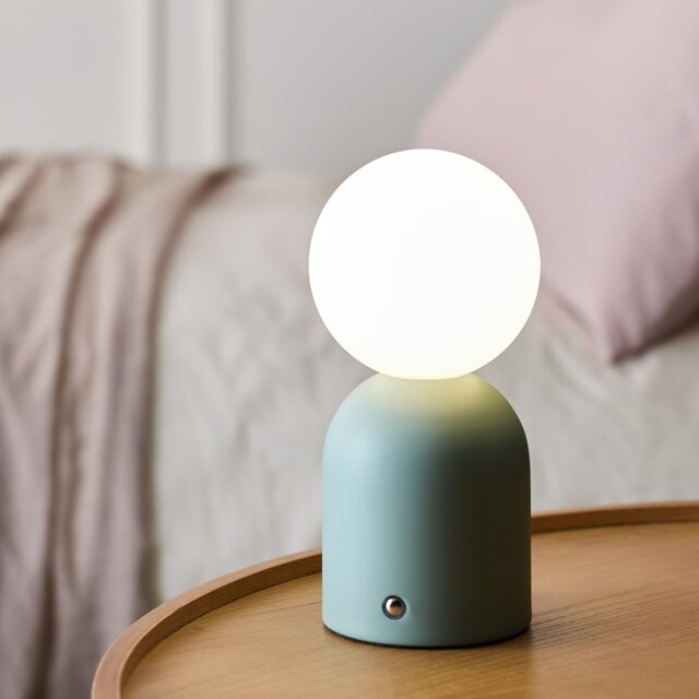 Argos Home Steel Opal Ball Rechargeable LED Table Lamp -Sage - image 1
