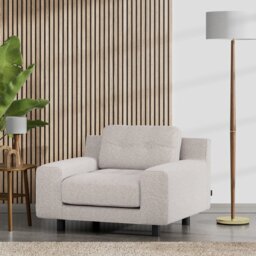 Habitat Hendricks Fabric Arm Chair - Natural - Black Leg - thumbnail 2