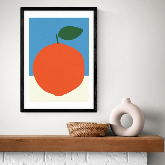East End Prints Orange Black Frame Art Print - A2 - image 1