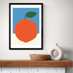 East End Prints Orange Black Frame Art Print - A2