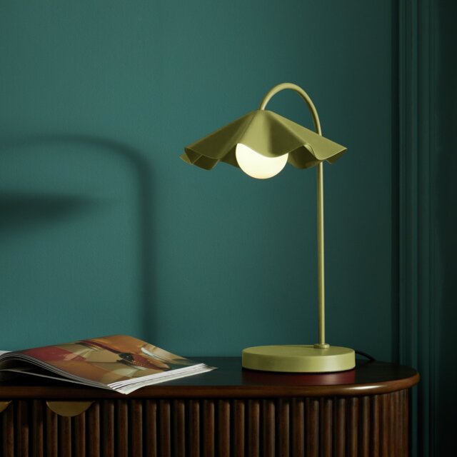 Habitat Yuno Pleat Metal Table Lamp - Olive - image 1