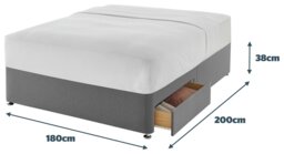 Silentnight Superking 2 Drawer Divan Bed Base - Grey - thumbnail 2