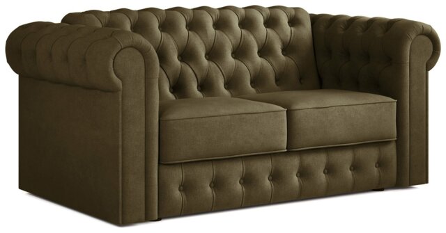 Jay-Be Chesterfield Fabric 2 Seater Sofa Bed - Sage Green - image 1