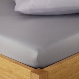 Home Essentials Soft Touch Grey Fitted Sheet - Single - thumbnail 2