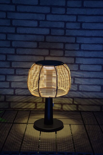 Habitat Warm White Solar Rattan Effect Table Lamp - image 1