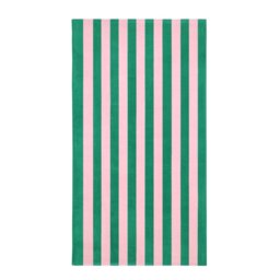 Habitat Stripe Beach Towel - Pink & Green - thumbnail 2