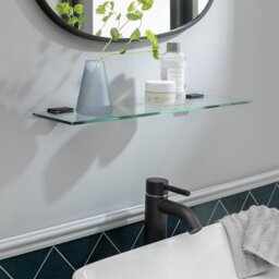Argos Home Glass Bathroom Shelf - Matt Black - thumbnail 1
