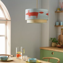 Habitat x Scion Blue Mr Fox 2 Tier Lampshade - 45cm - thumbnail 1