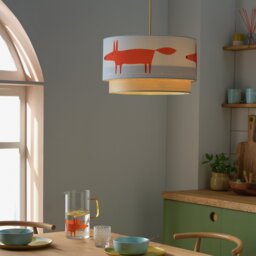 Habitat x Scion Blue Mr Fox 2 Tier Lampshade - 45cm - thumbnail 2