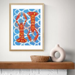 East End Prints Langoustines Oak Frame Art Print - A3 - thumbnail 2