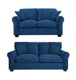 Argos Home Taylor Fabric 2 Seater & 3 Seater Sofa - Blue - thumbnail 1