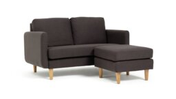 Habitat Remi Fabric 2 Seater Chaise Sofa - Charcoal - thumbnail 1
