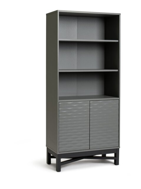 Habitat Zander Tall Textured Bookcase - Grey - image 1