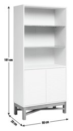 Habitat Zander Tall Textured Bookcase - Grey - thumbnail 2