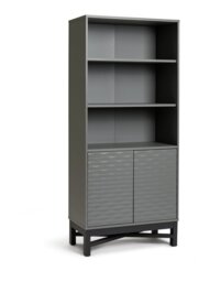 Habitat Zander Tall Textured Bookcase - Grey