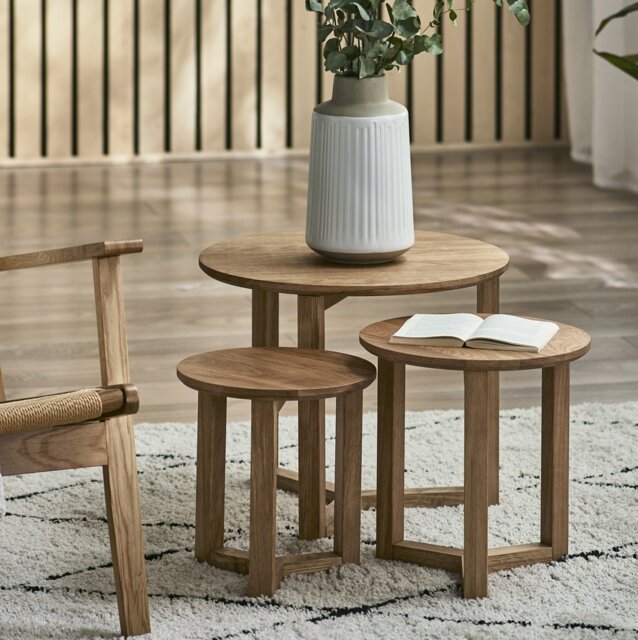 Julian Bowen Nidri Nest of 3 Tables - Natural - image 1