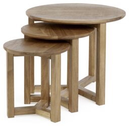 Julian Bowen Nidri Nest of 3 Tables - Natural - thumbnail 2