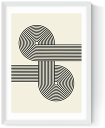 East End Prints Retro Waves White Frame Art Print - A2 - thumbnail 2