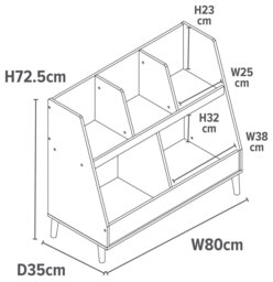 Liberty House Kids Bookcase and Storage Unit - White - thumbnail 2