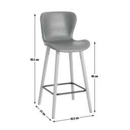 Habitat Etta Pair of Fabric Bar Stools - Green - thumbnail 2