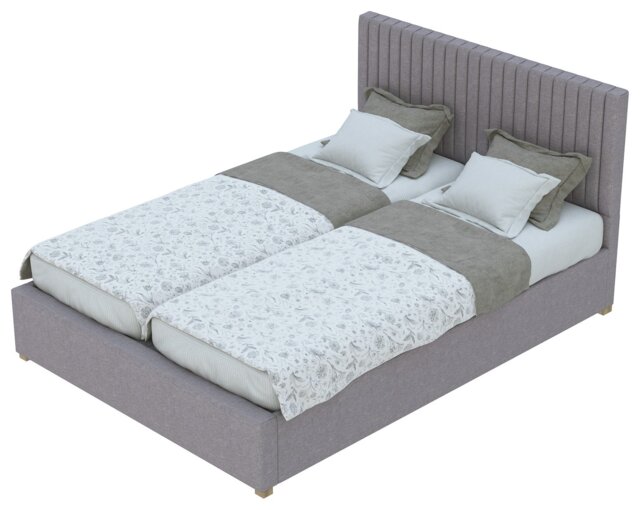 Aspire Superking Linen Adjustable Bed with Mattress - Grey - image 1