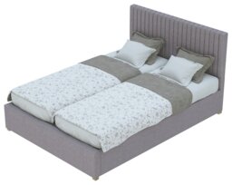 Aspire Superking Linen Adjustable Bed with Mattress - Grey - thumbnail 1