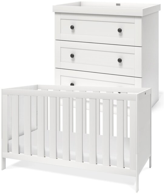 Silver Cross Bromley 2 Piece Nursery Cot Bed Set - White - image 1