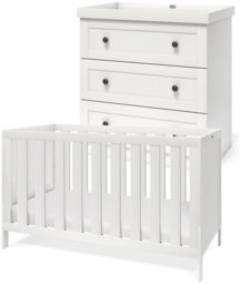 Silver Cross Bromley 2 Piece Nursery Cot Bed Set - White - thumbnail 1