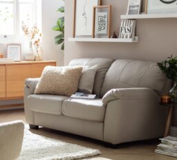 Argos Home Milano Leather 2 Seater Sofa Bed - Light Grey - thumbnail 2
