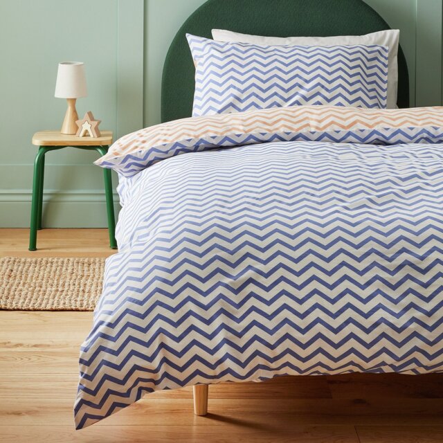 Habitat Zig Zag Blue Kids Bedding Set - Single - image 1