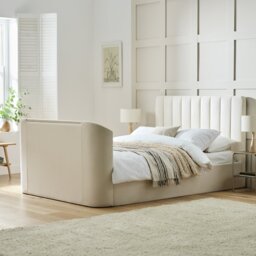 Argos Home Pandora Kingsize Side Lift TV Ottoman Bed - Cream