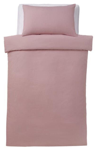 Silentnight Supersoft Plain Blush Pink Bedding Set - Single - image 1