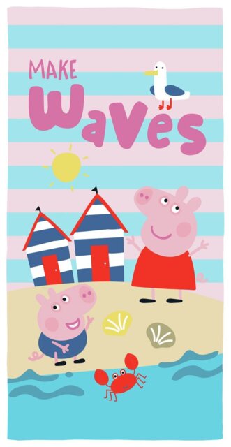 Peppa Pig Waves Beach Towel - Pink & Blue - image 1