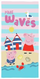 Peppa Pig Waves Beach Towel - Pink & Blue - thumbnail 1