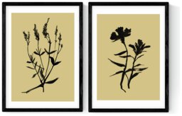 East End Prints Inky Botanical Black Frame Art Print - A3 - thumbnail 2