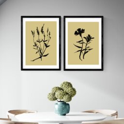 East End Prints Inky Botanical Black Frame Art Print - A3 - thumbnail 1