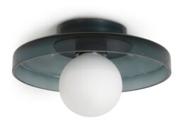 Habitat Jonna Bathroom Flush Ceiling Light -Dark Blue &Glass - thumbnail 2