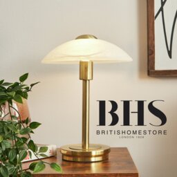 BHS Aria Satin Touch Table Lamp - Gold - thumbnail 2